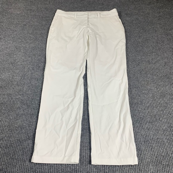 Nike Pants Womens 8 Medium White Dri Fit Golf Performance 32x30 Preppy Coastal - Picture 1 of 13